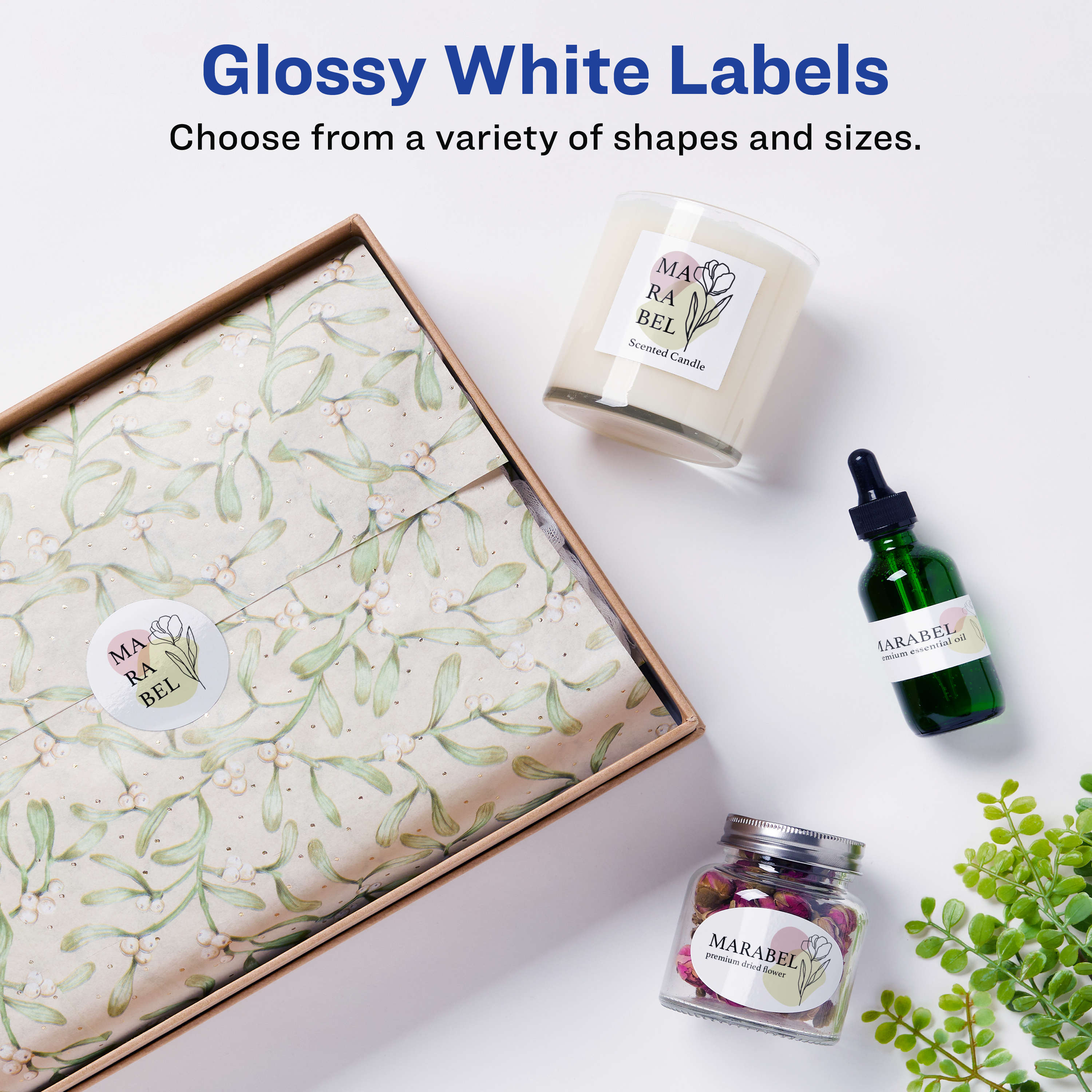 Address Labels, Glossy White, 1